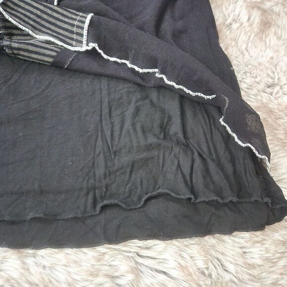 Violet Ruby Patchwork Pattern Mixed Black and White Tunic Tank Top Size Small - Picture 3 of 9